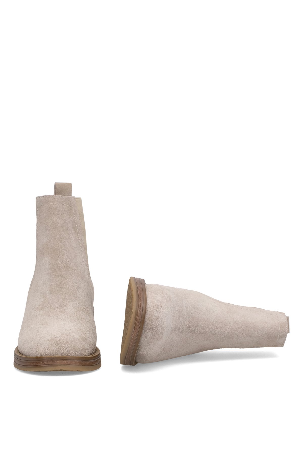 Elit Evelindra Kadın Hakiki Süet Deri Chelsea Bot Bej - Görsel 6