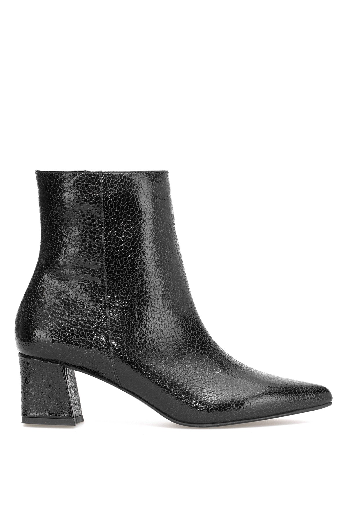 Elit Arabella Kadın Hakiki Rugan Deri Klasik Topuklu Bot Siyah - Görsel 2