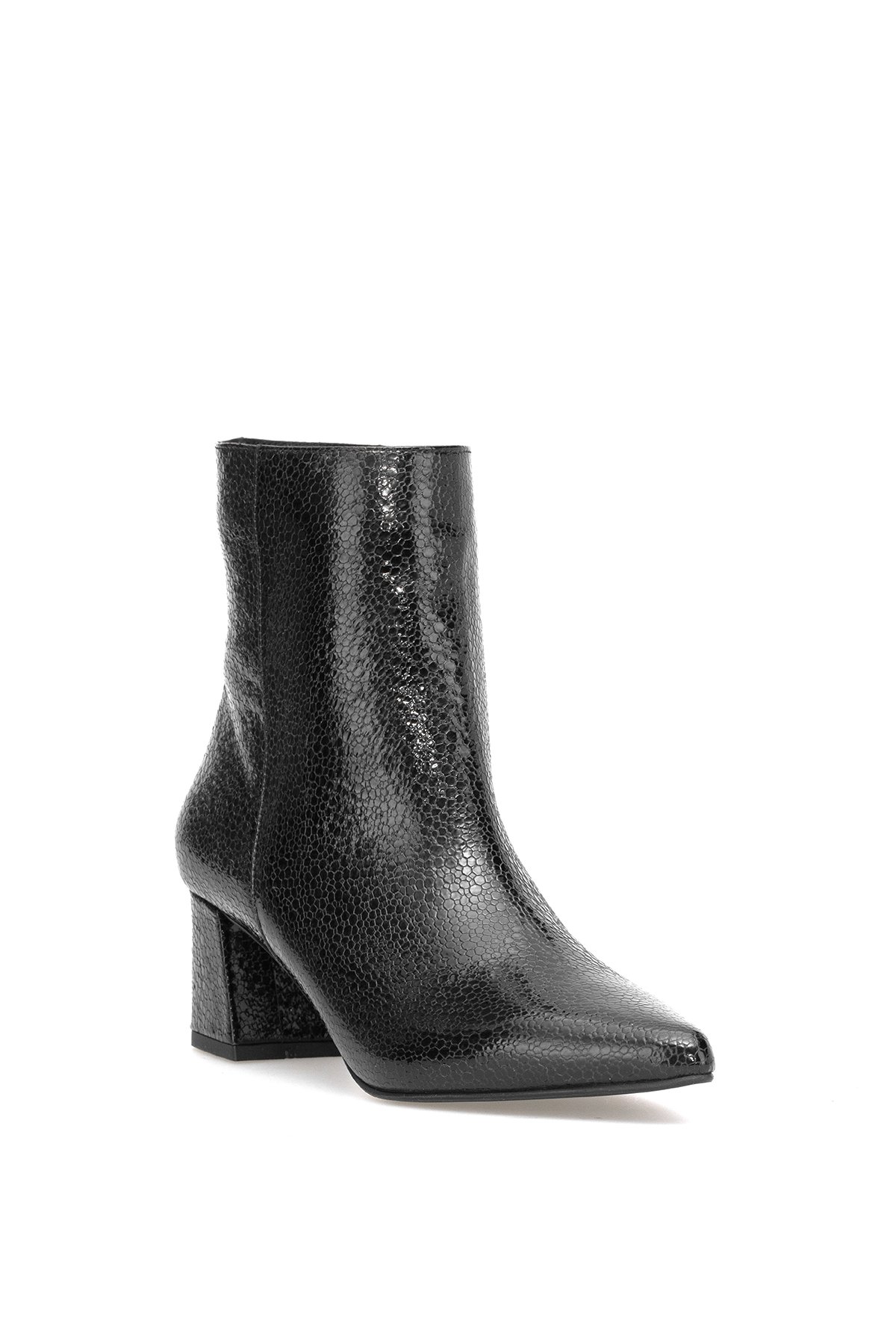 Elit Arabella Kadın Hakiki Rugan Deri Klasik Topuklu Bot Siyah - Görsel 3