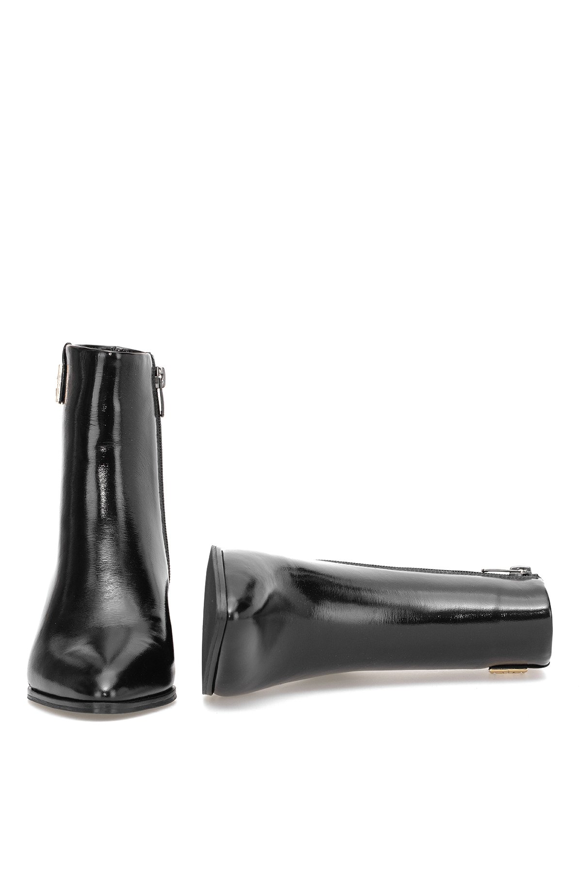 Elit Marivonne Kadın Hakiki Rugan Deri Topuklu Bot Siyah - Görsel 6