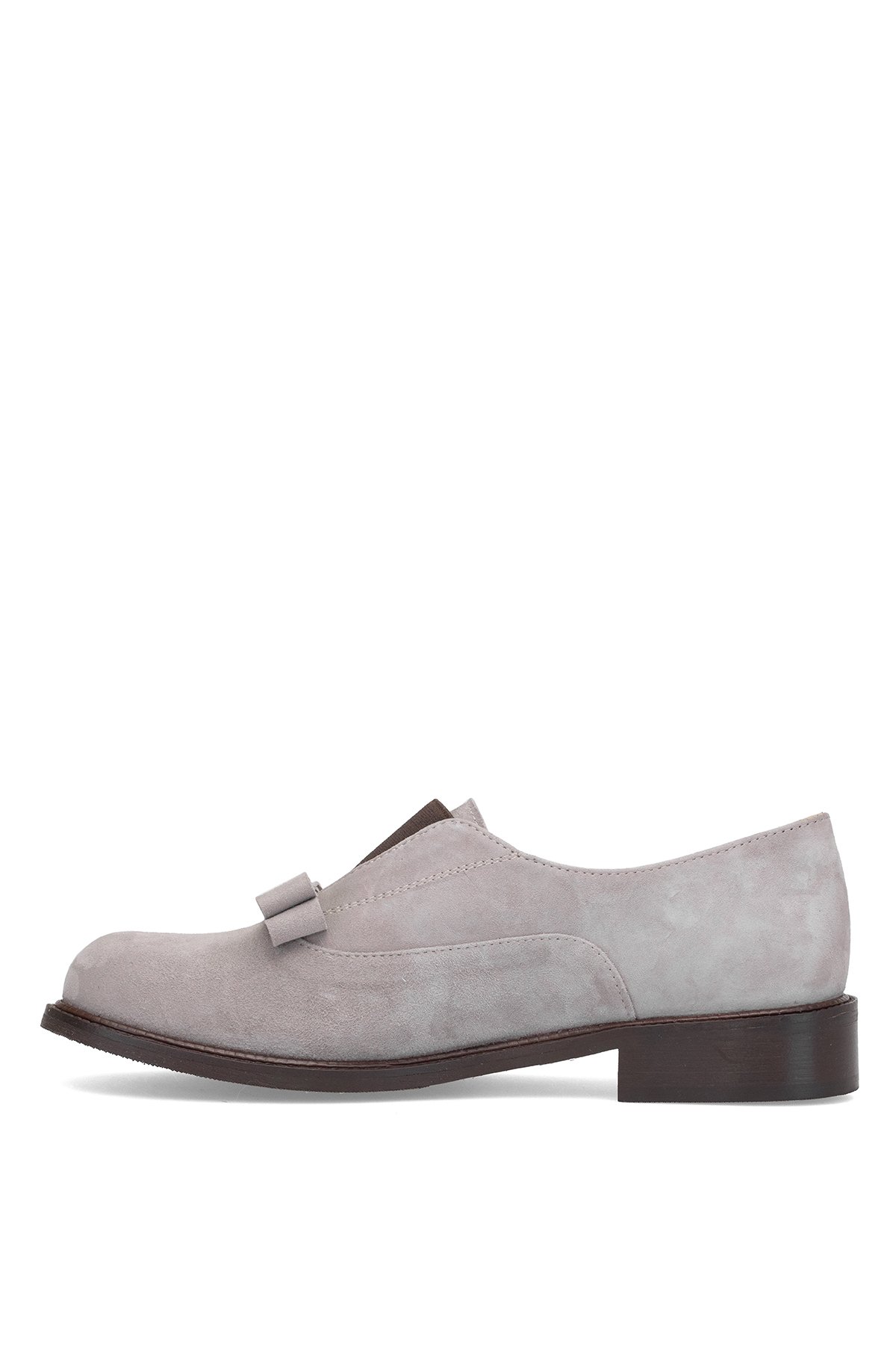 Elit Ivana Kadın Hakiki Süet Deri Casual Ayakkabı Gri - Görsel 4