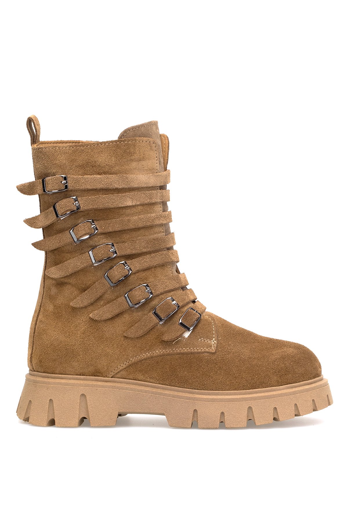 Elit Valindra Kadın Hakiki Süet Deri Klasik Bot Camel - Görsel 2