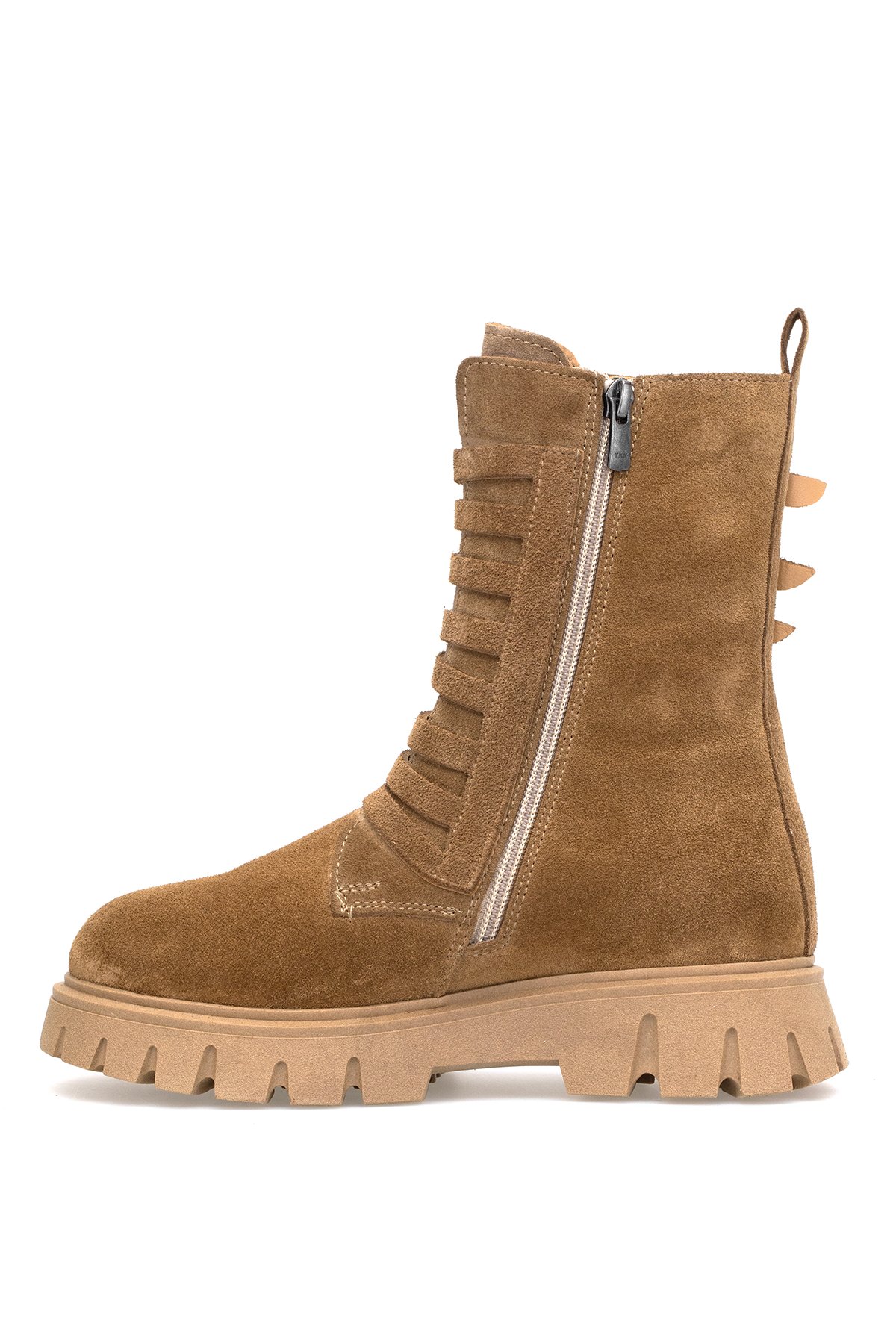 Elit Valindra Kadın Hakiki Süet Deri Klasik Bot Camel - Görsel 4