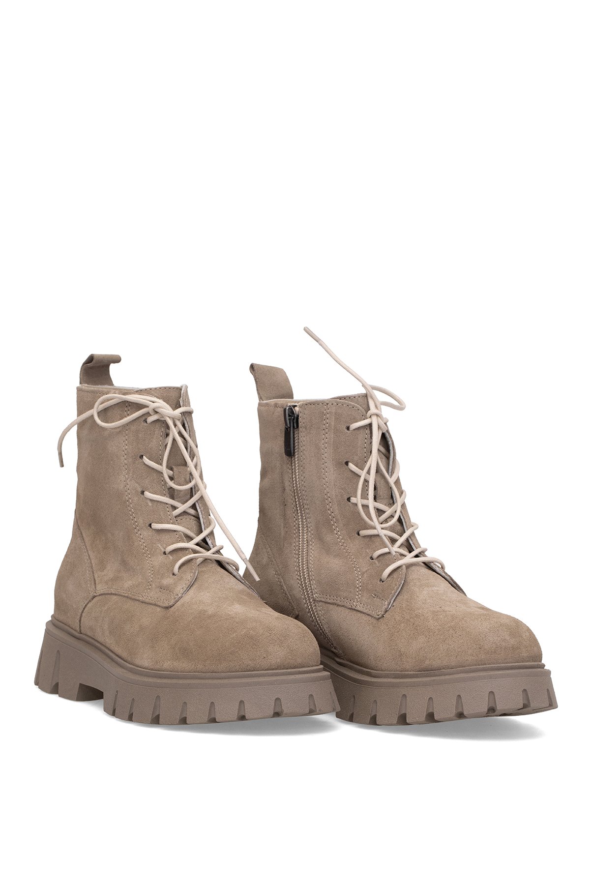 Elit Dravelle Kadın Hakiki Süet Deri Klasik Bot Vizon - Görsel 5