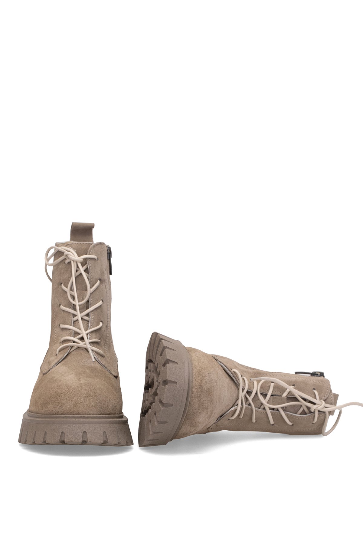 Elit Dravelle Kadın Hakiki Süet Deri Klasik Bot Vizon - Görsel 6