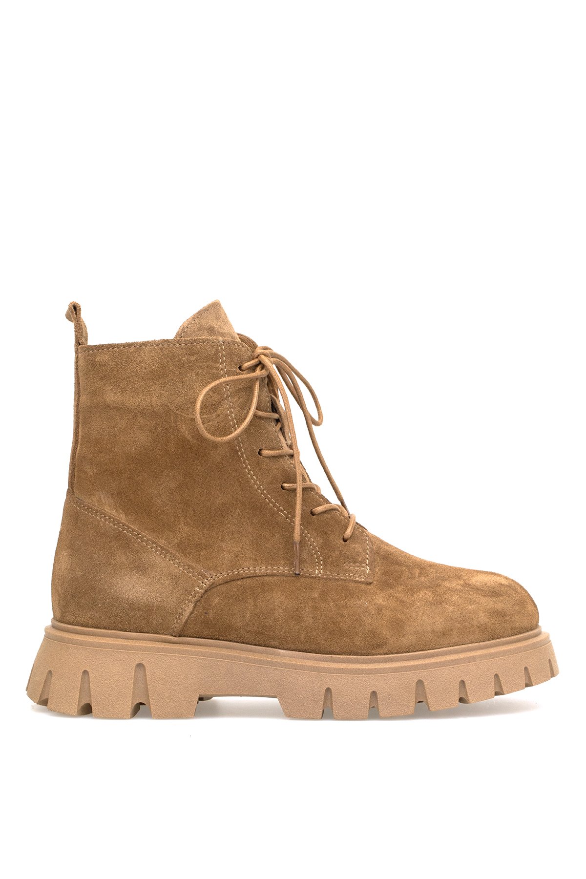 Elit Dravelle Kadın Hakiki Süet Deri Klasik Bot Camel - Görsel 2