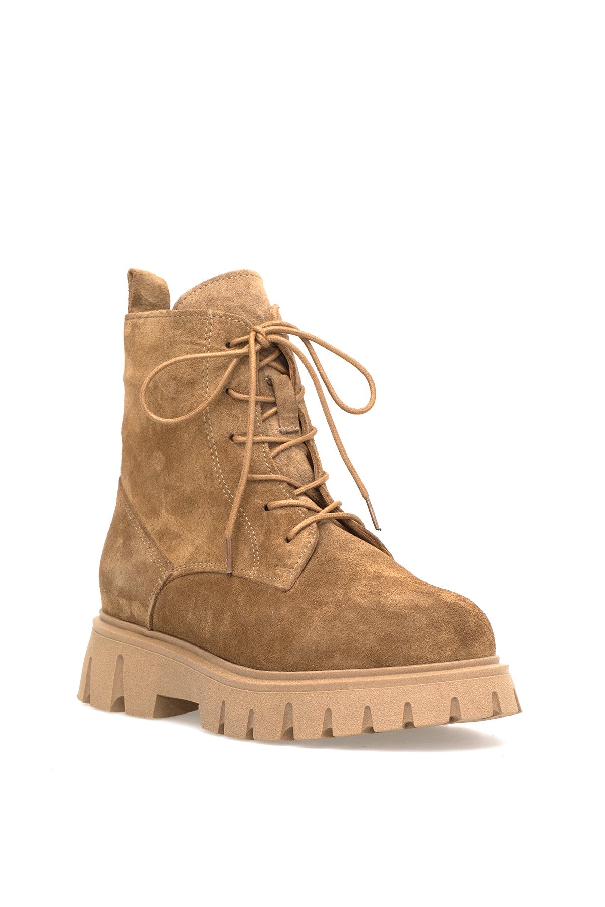 Elit Dravelle Kadın Hakiki Süet Deri Klasik Bot Camel - Görsel 3