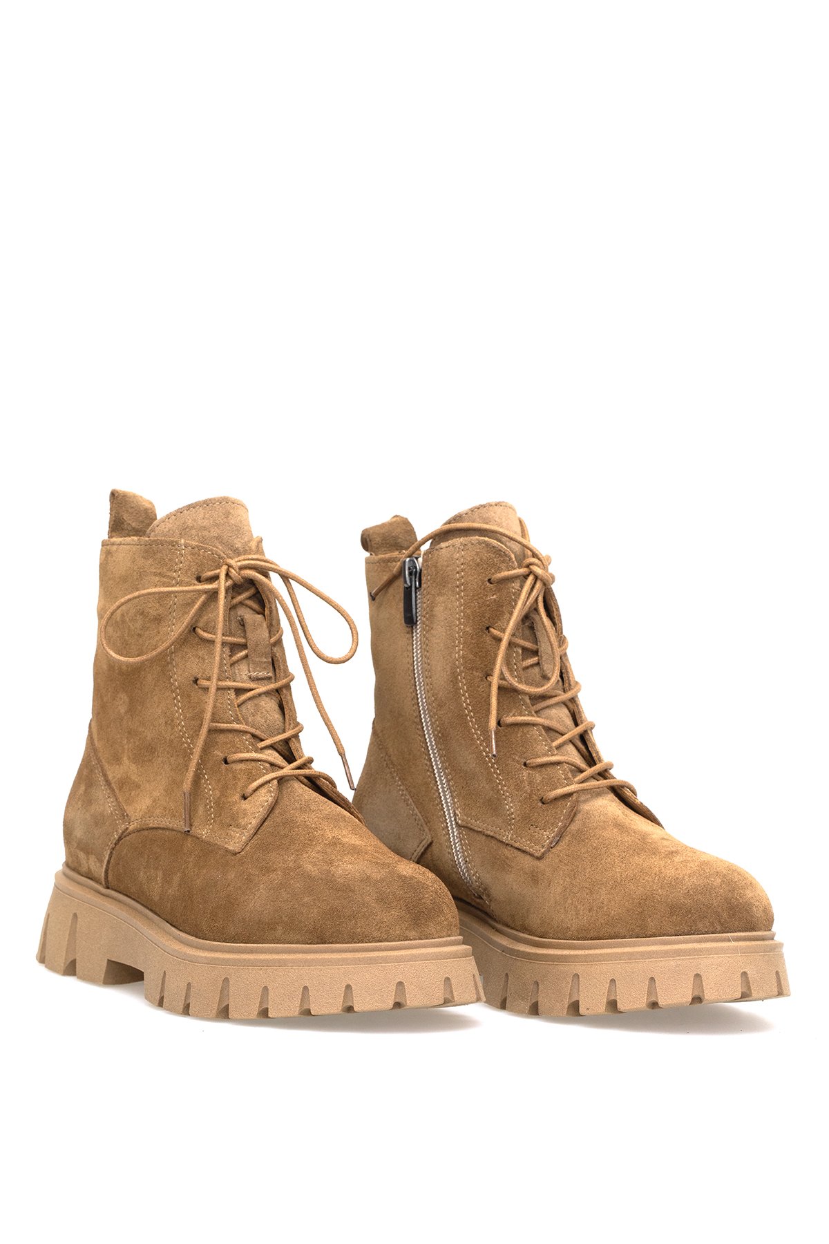 Elit Dravelle Kadın Hakiki Süet Deri Klasik Bot Camel - Görsel 5