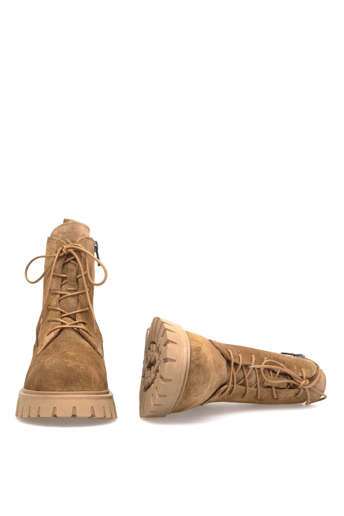 Elit Dravelle Kadın Hakiki Süet Deri Klasik Bot Camel - Görsel 6