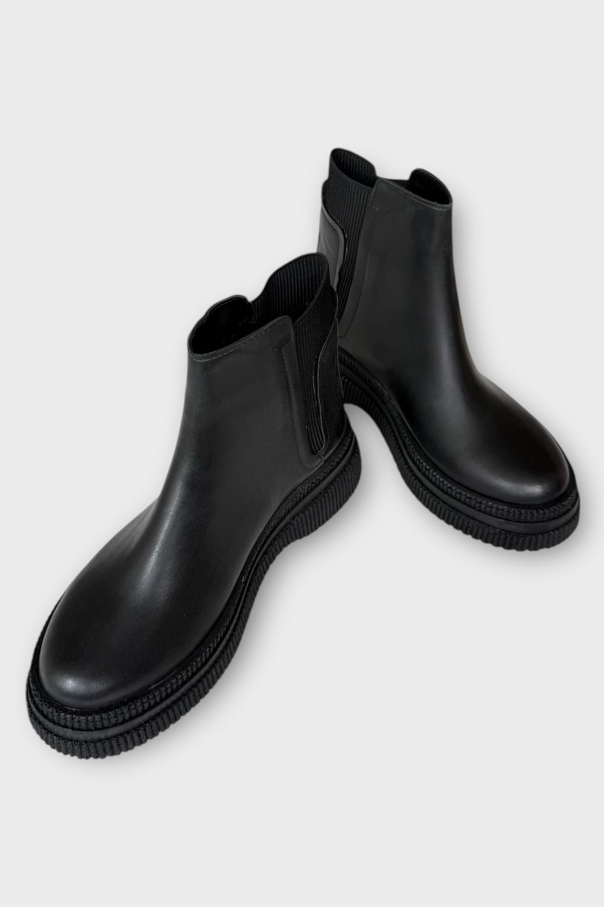 Yandan Lastikli Günlük Kadın Süet Bot SİYAH - SİYAH - Görsel 6