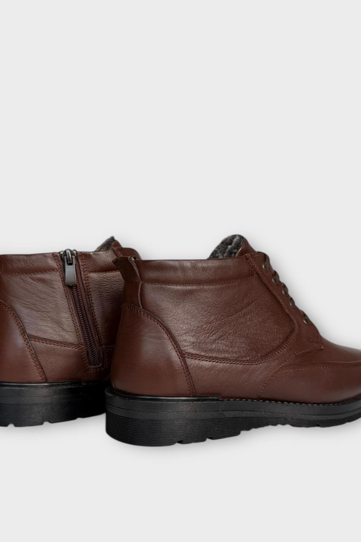 Liger Liger Erkek Hakiki Deri İçi Kürklü Fermuarlı Bot KAHVERENGİ Flo'da! Kahverengi - 7. görsel