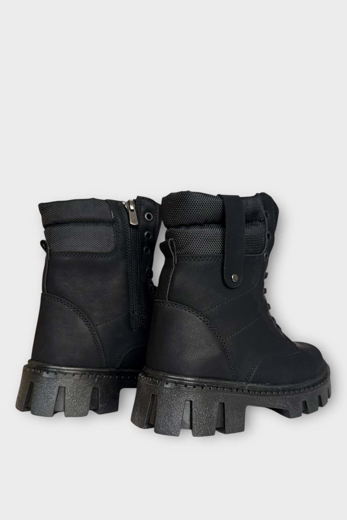 Kadın Fermuarlı Kalın Taban Bot SİYAH - Görsel 6