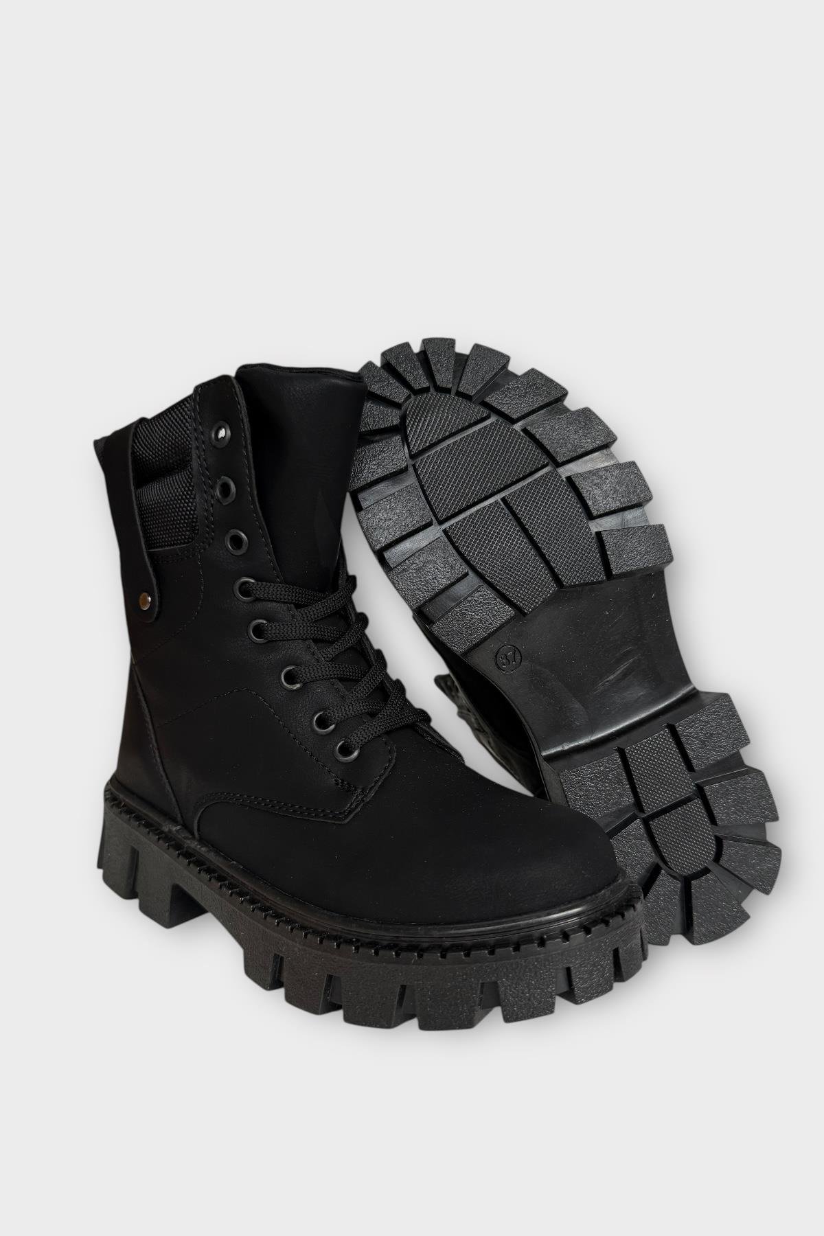 Kadın Fermuarlı Kalın Taban Bot SİYAH - Görsel 7