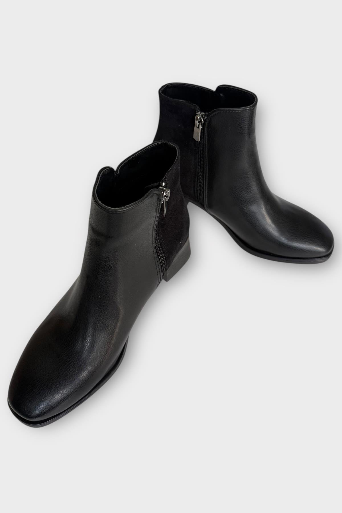 Taş Detaylı Kalın Topuklu Kadın Bot SİYAH - Görsel 5