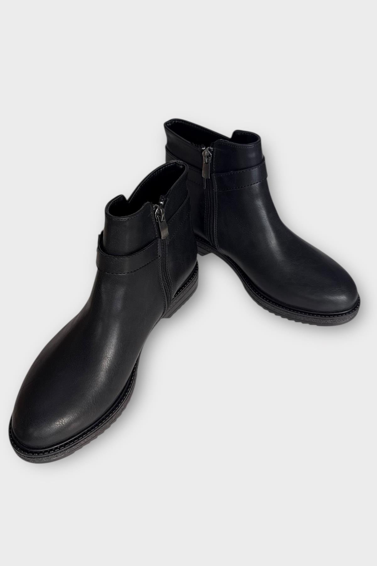 Kadın Tarz Toka Detaylı Günlük Klasik Bot SİYAH - FÜME - Görsel 5