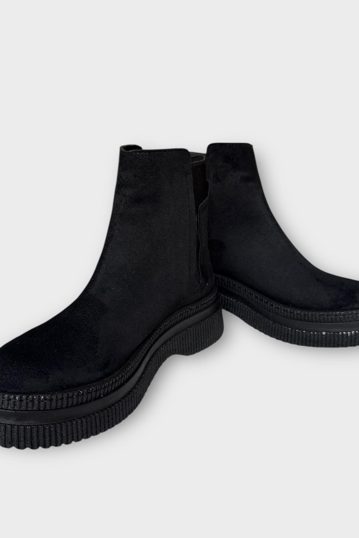 Yandan Lastikli Günlük Kadın Süet Bot SİYAH - Görsel 8
