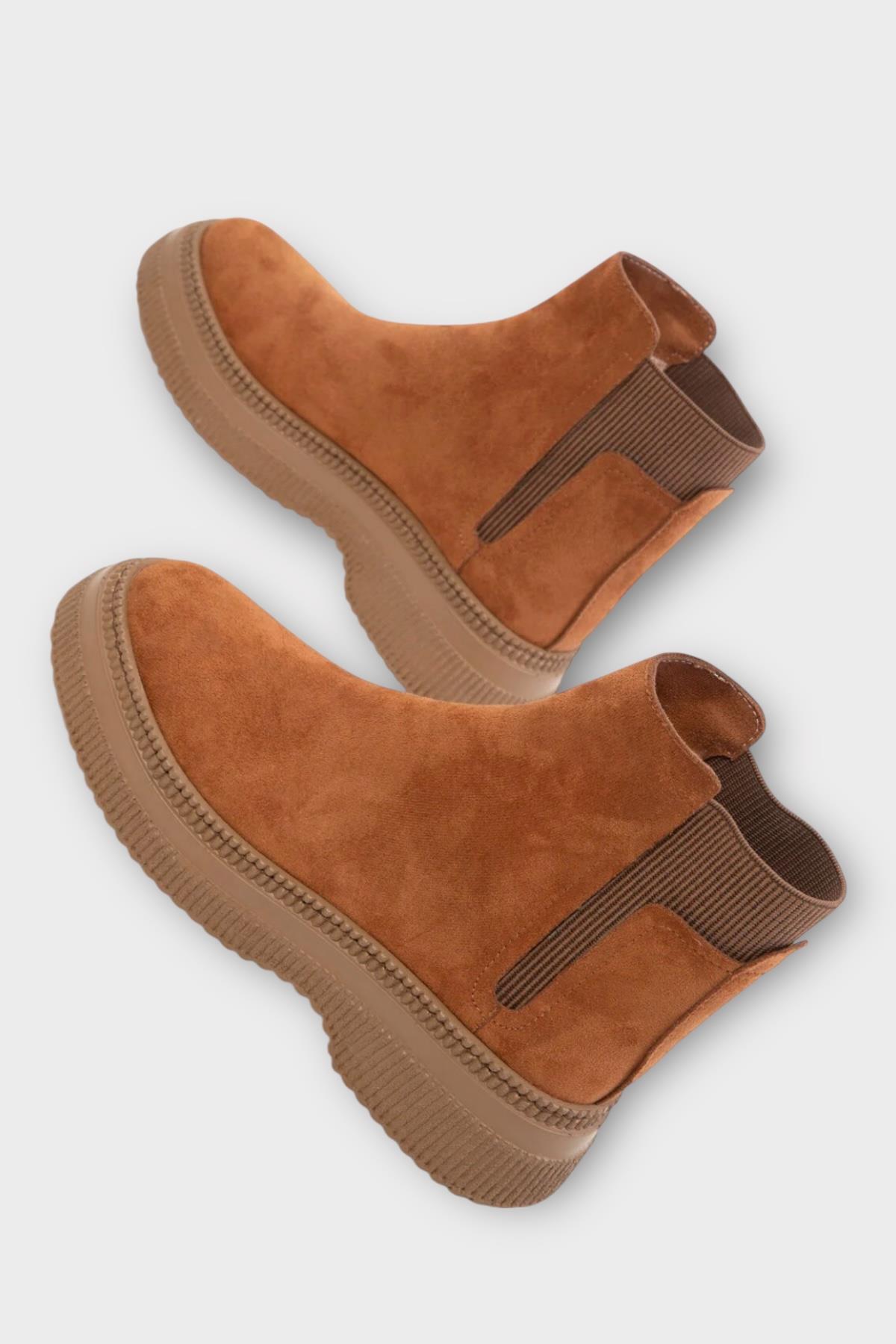 Yandan Lastikli Günlük Kadın Süet Bot TABA - Görsel 8