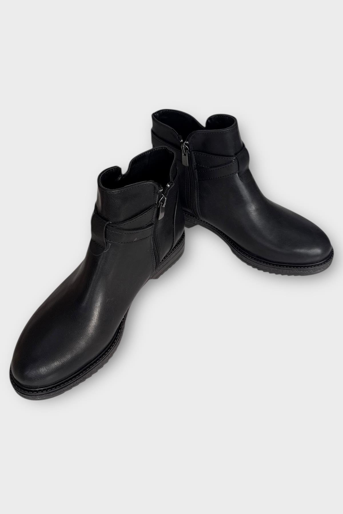 Kadın Tarz Toka Detaylı Günlük Klasik Bot SİYAH - Görsel 6