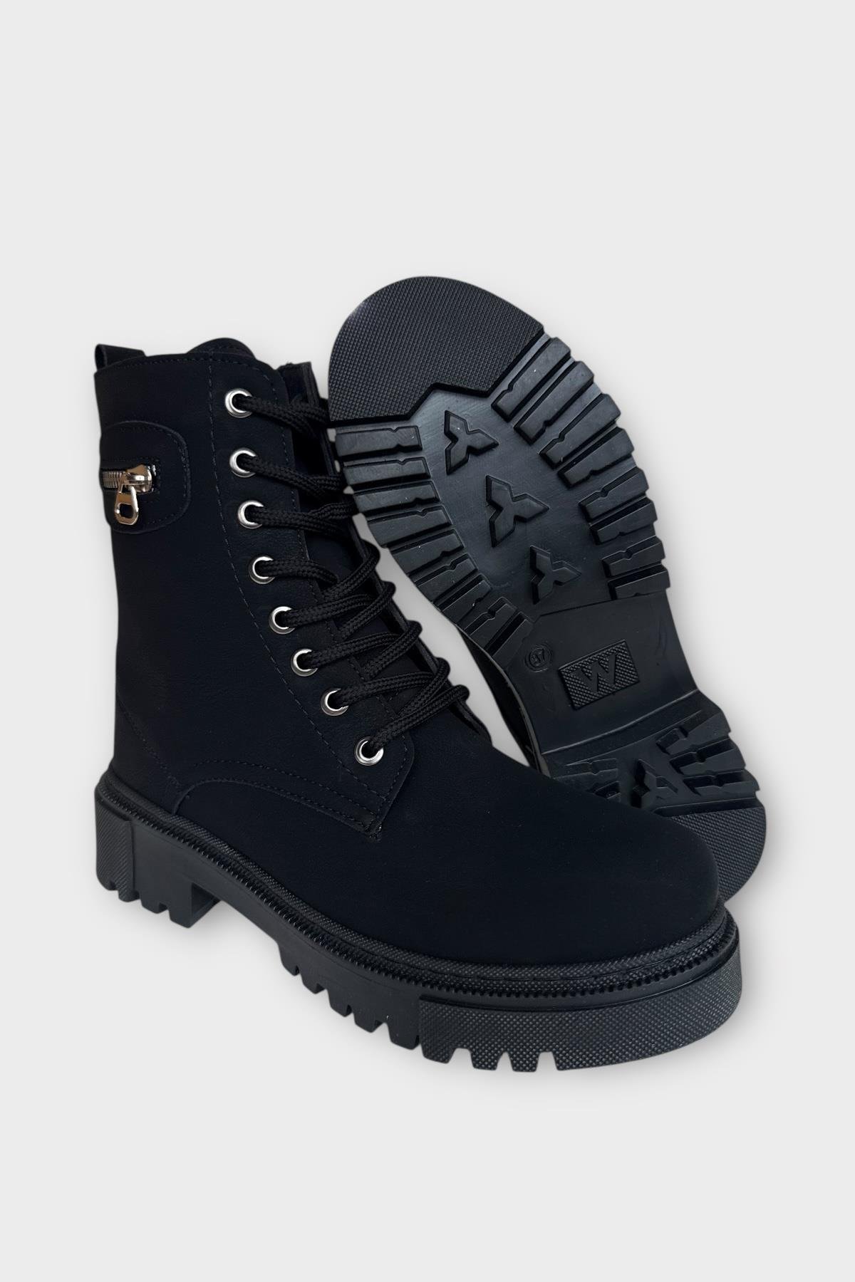 Kışlık Yandan Fermuarlı Uzun Kadın Bot SİYAH - FÜME - Görsel 7