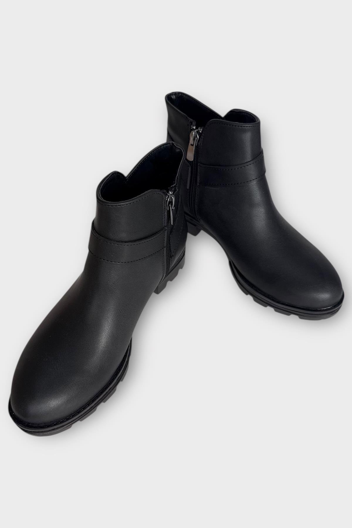 Kadın Tarz Toka Detaylı Günlük Klasik Bot SİYAH - SİYAH - Görsel 5