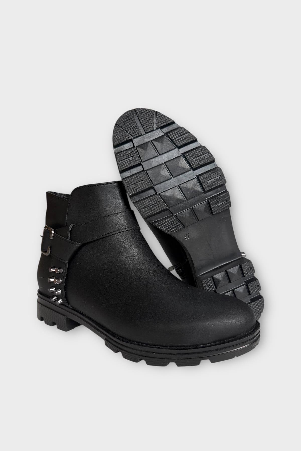 Kadın Tarz Toka Detaylı Günlük Klasik Bot SİYAH - SİYAH - Görsel 7