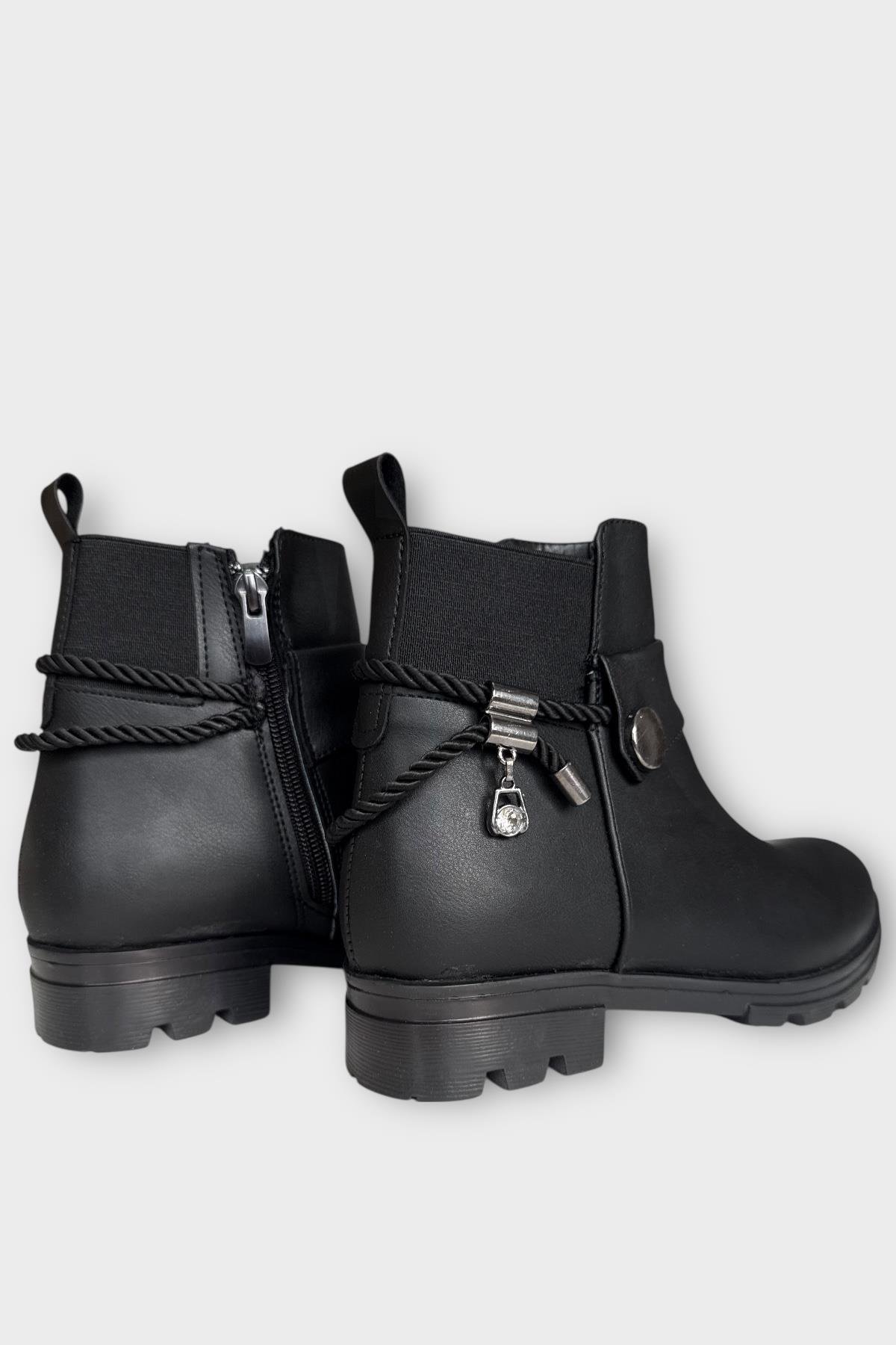 Kadın Fermuarlı Tarz Klasik Bot SİYAH - Görsel 6
