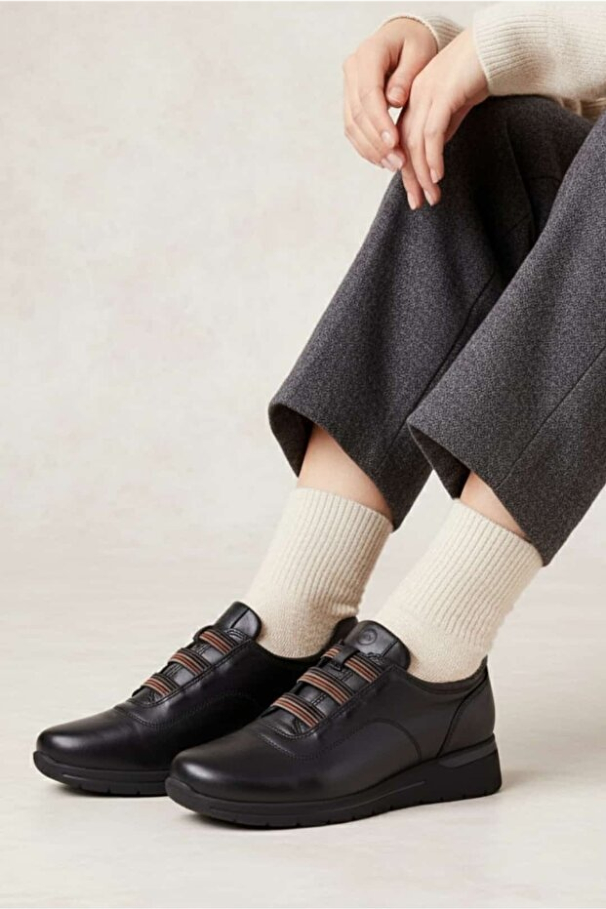 D25KA-3545 Hakiki Deri Lastikli Kadın Günlük Casual Ayakkabı - Görsel 5