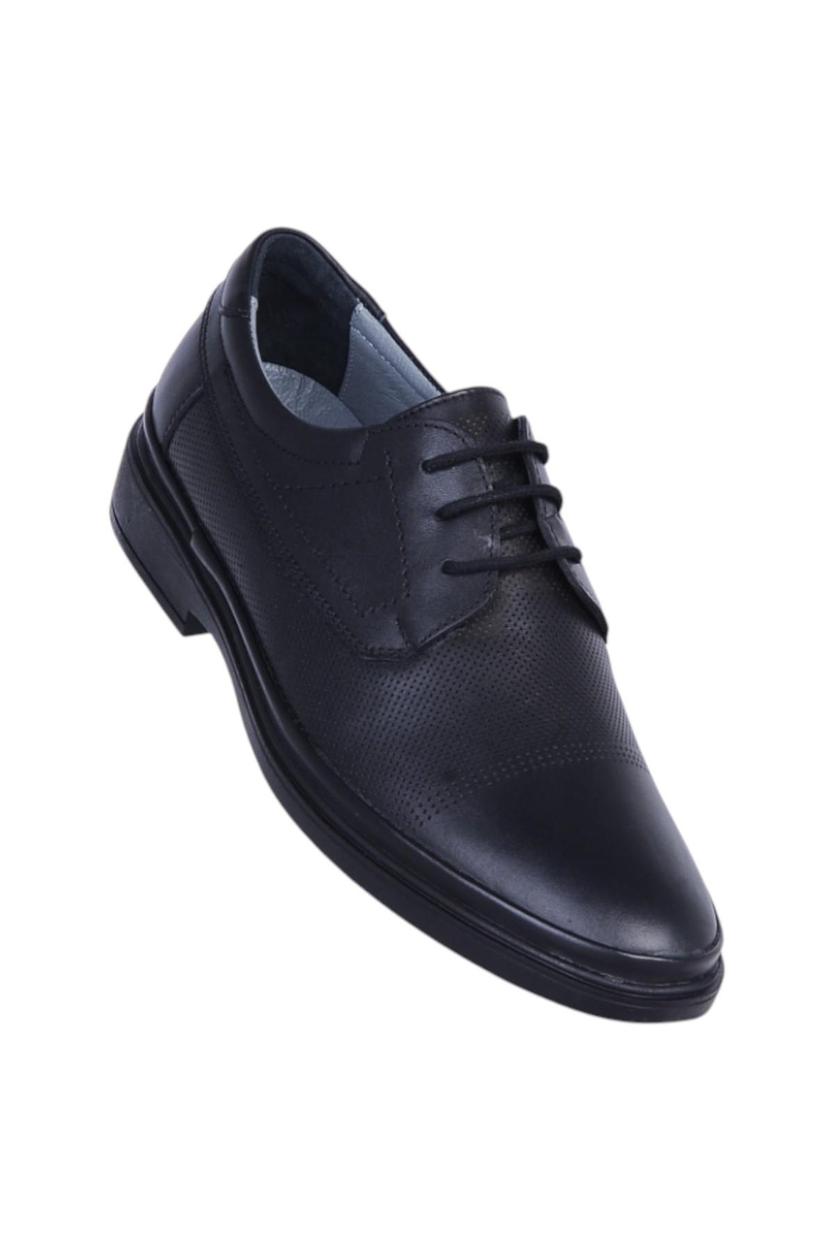 71 Siyah Lz Kauçuk %100 Deri Erkek Klasik Ayakkabı - Görsel 3