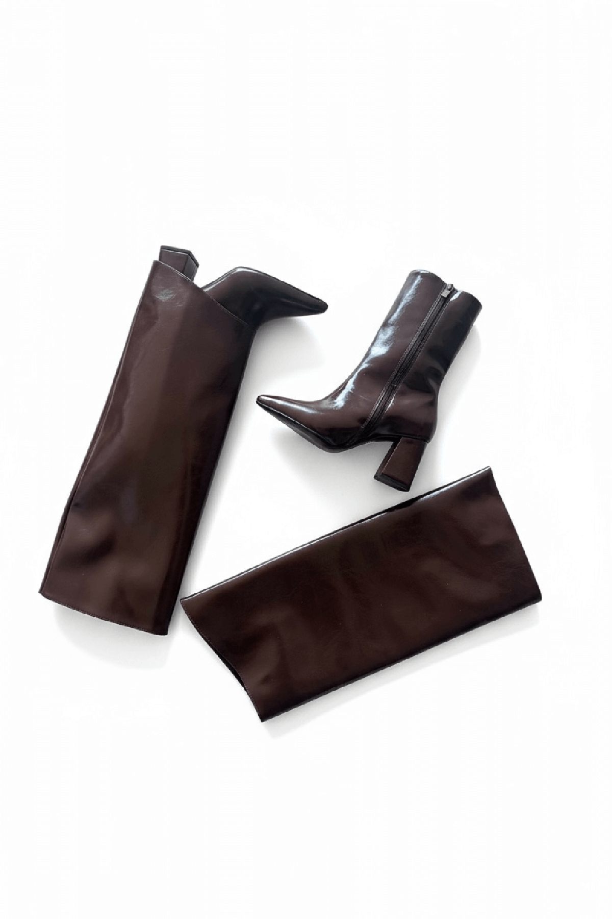 Strada Kahverengi Rugan Tak-Çıkar Konçlu (8 cm Topuk Boyu ) Günlük Kullanım Bot Ve Çizme - Görsel 3