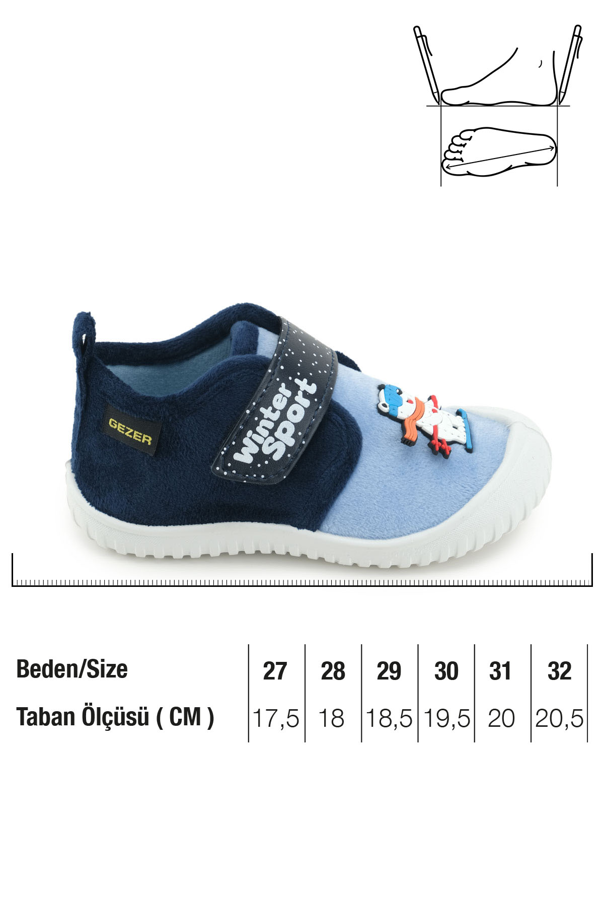 Erkek Çocuk Kışlık PVC Rahat Taban Tek Cırt Cırtlı Ayarlanabilir Kemer Ev Okul Kreş Panduf Ayakkabı - Görsel 3