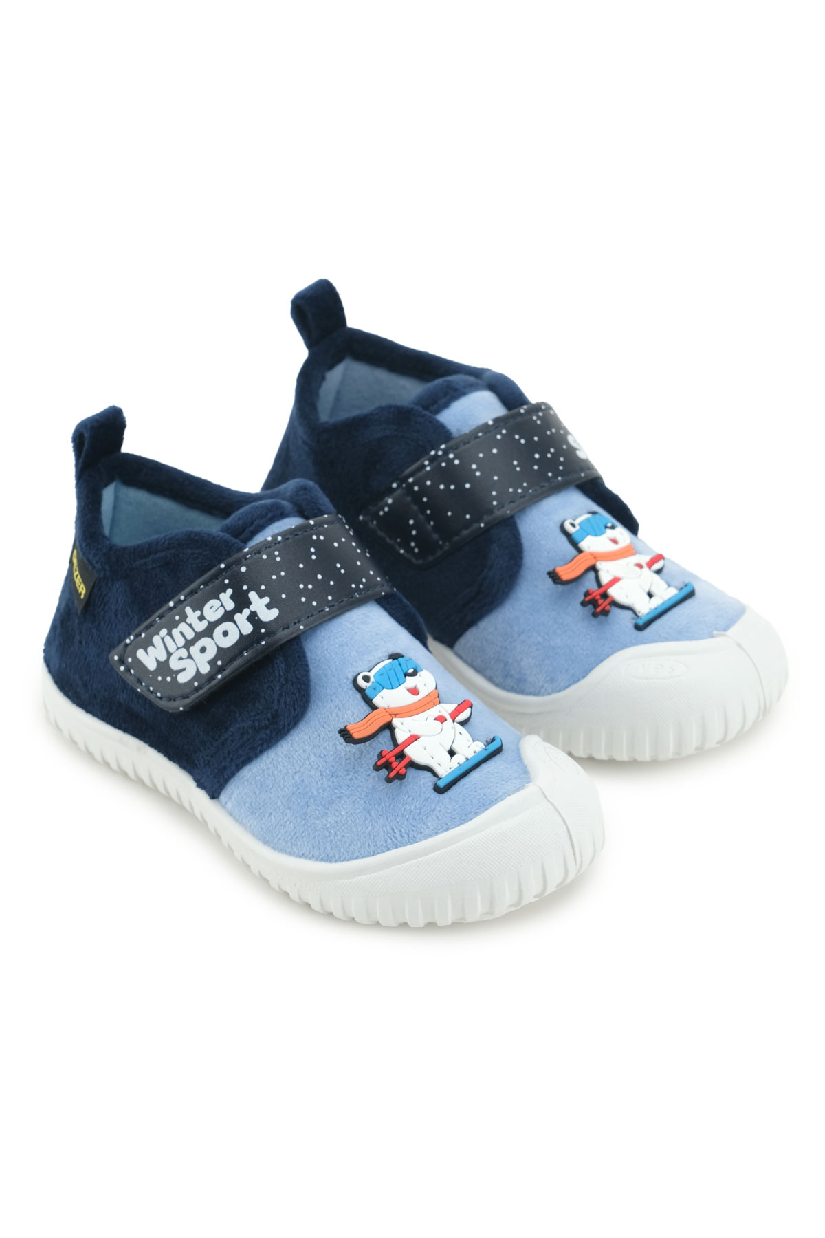 Erkek Çocuk Kışlık PVC Rahat Taban Tek Cırt Cırtlı Ayarlanabilir Kemer Ev Okul Kreş Panduf Ayakkabı - Görsel 4