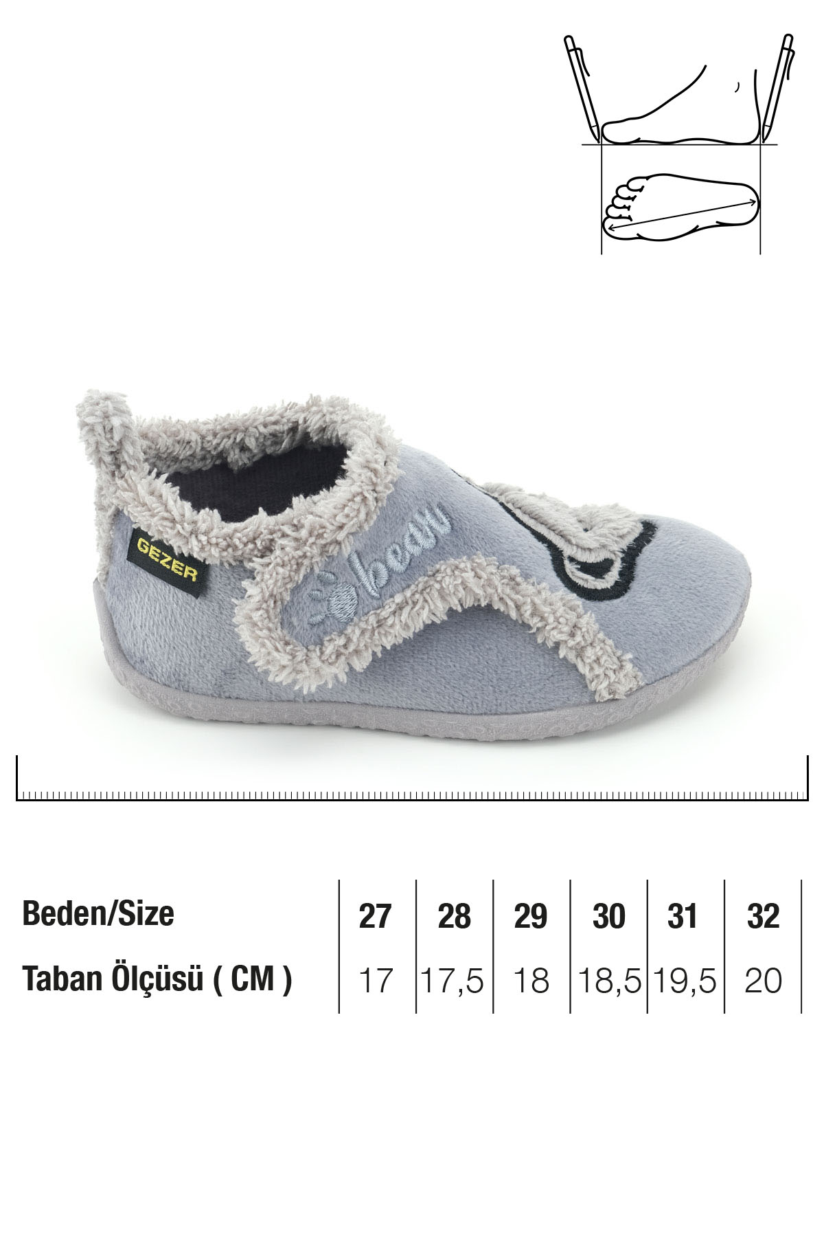 Erkek Çocuk Kışlık PVC Rahat Taban Tek Cırt Cırtlı Ayarlanabilir Kemer Ev Okul Kreş Panduf Ayakkabı - Görsel 3