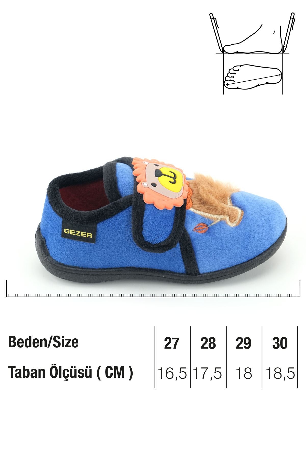 Kışlık Cırtlı Ayarlanabilir Rahat İç Taban Erkek Çocuk Panduf Ayakkabı - Görsel 3