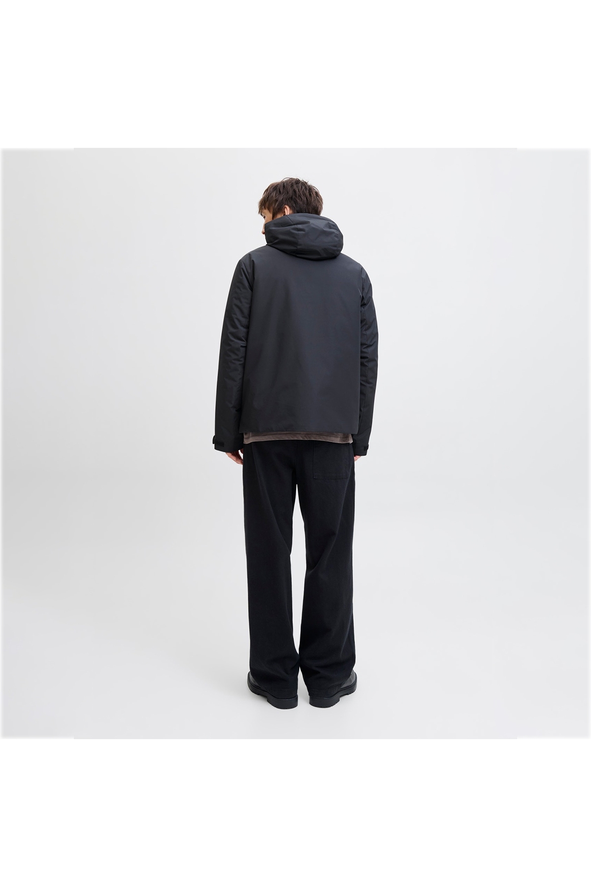 Jack&Jones Brandon Transitional Erkek Siyah Kapüşonlu Mont