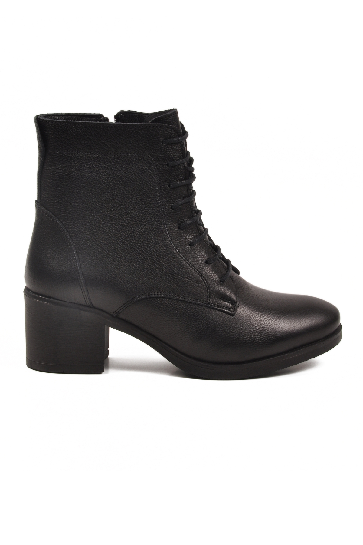 Siyah Hakiki Deri İçi Polarlı Kadın Topuklu Bot 92159-1 Z - Görsel 3