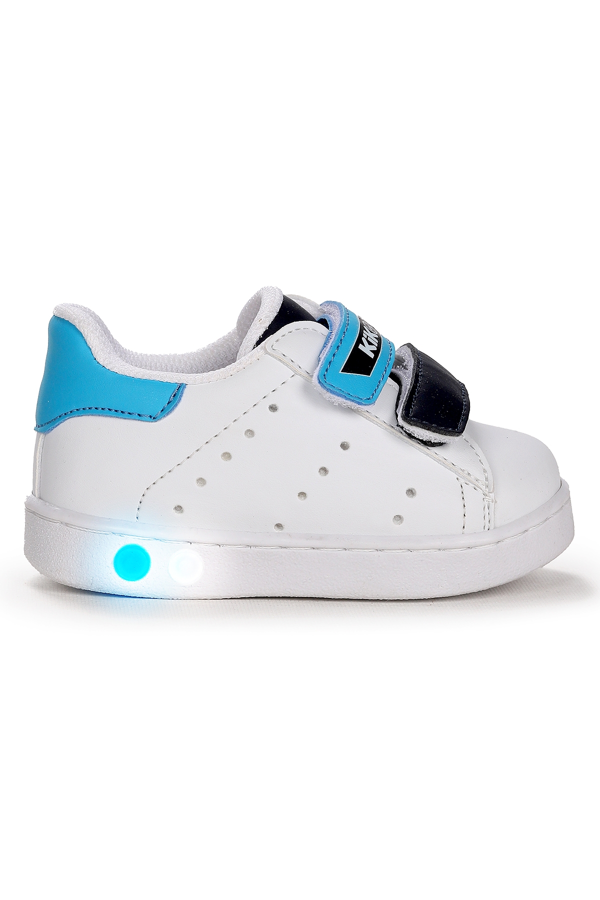 Royzo Cırtlı Işıklı Kız Çocuk Spor Ayakkabı Beyaz - Mavi - Lacivert - Görsel 5