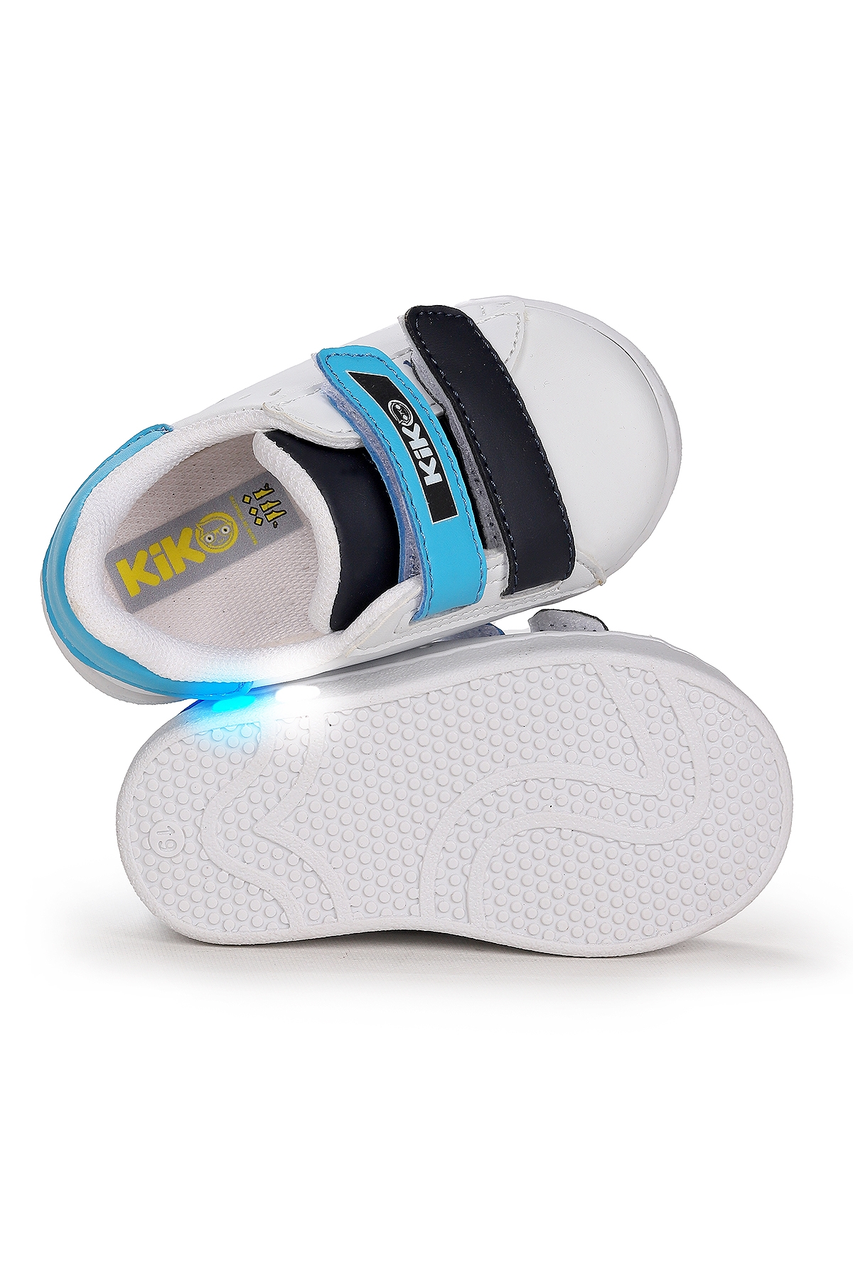 Royzo Cırtlı Işıklı Kız Çocuk Spor Ayakkabı Beyaz - Mavi - Lacivert - Görsel 6