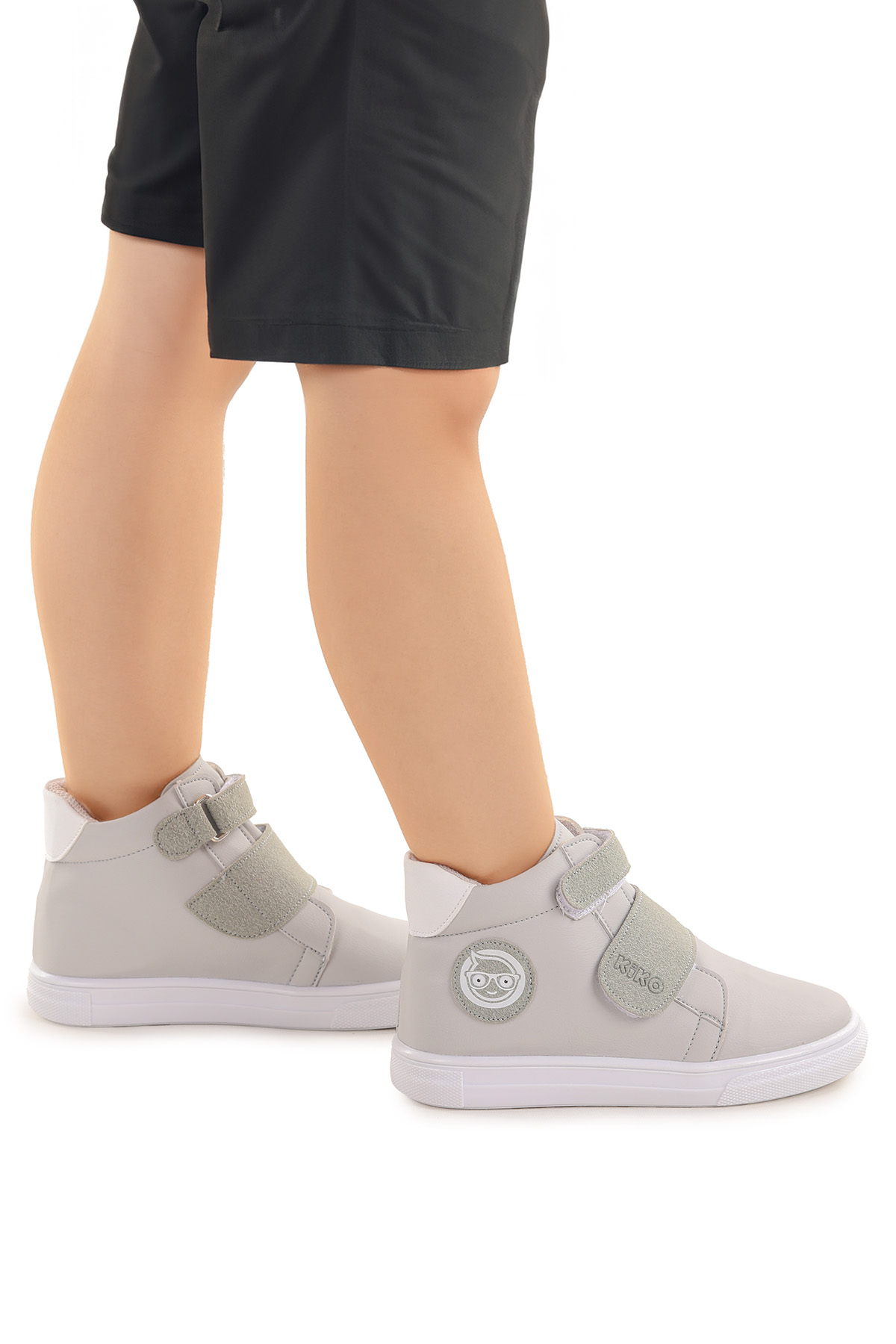 Coyote Cırtlı Kız Çocuk Günlük Bot Ayakkabı Gri - Görsel 4