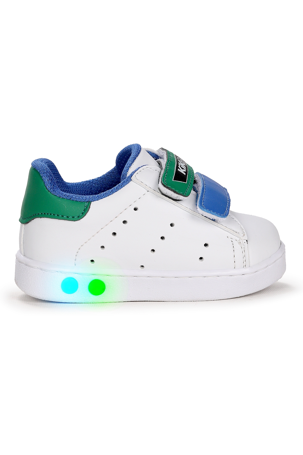 Royzo Cırtlı Işıklı Kız Çocuk Spor Ayakkabı Beyaz - Mavi - Yeşil - Görsel 2