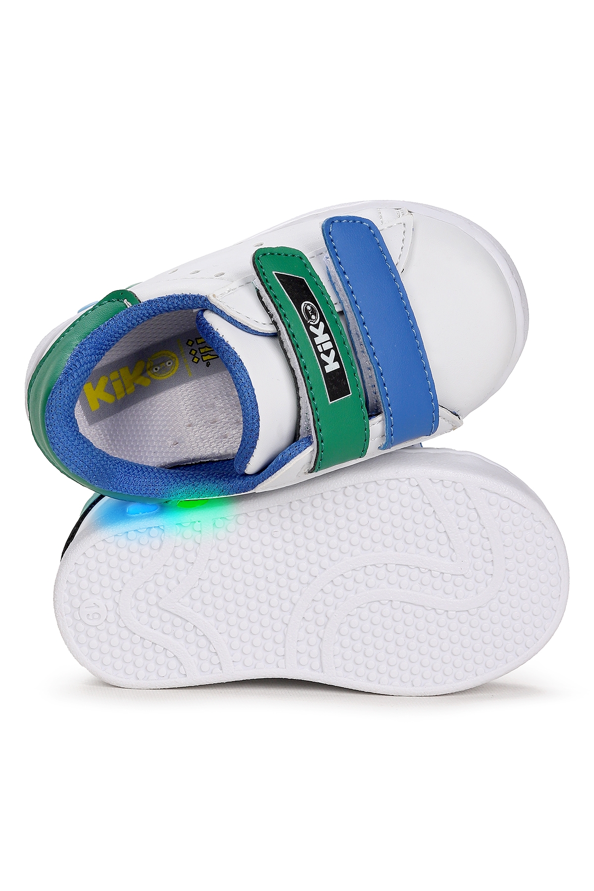 Royzo Cırtlı Işıklı Kız Çocuk Spor Ayakkabı Beyaz - Mavi - Yeşil - Görsel 6