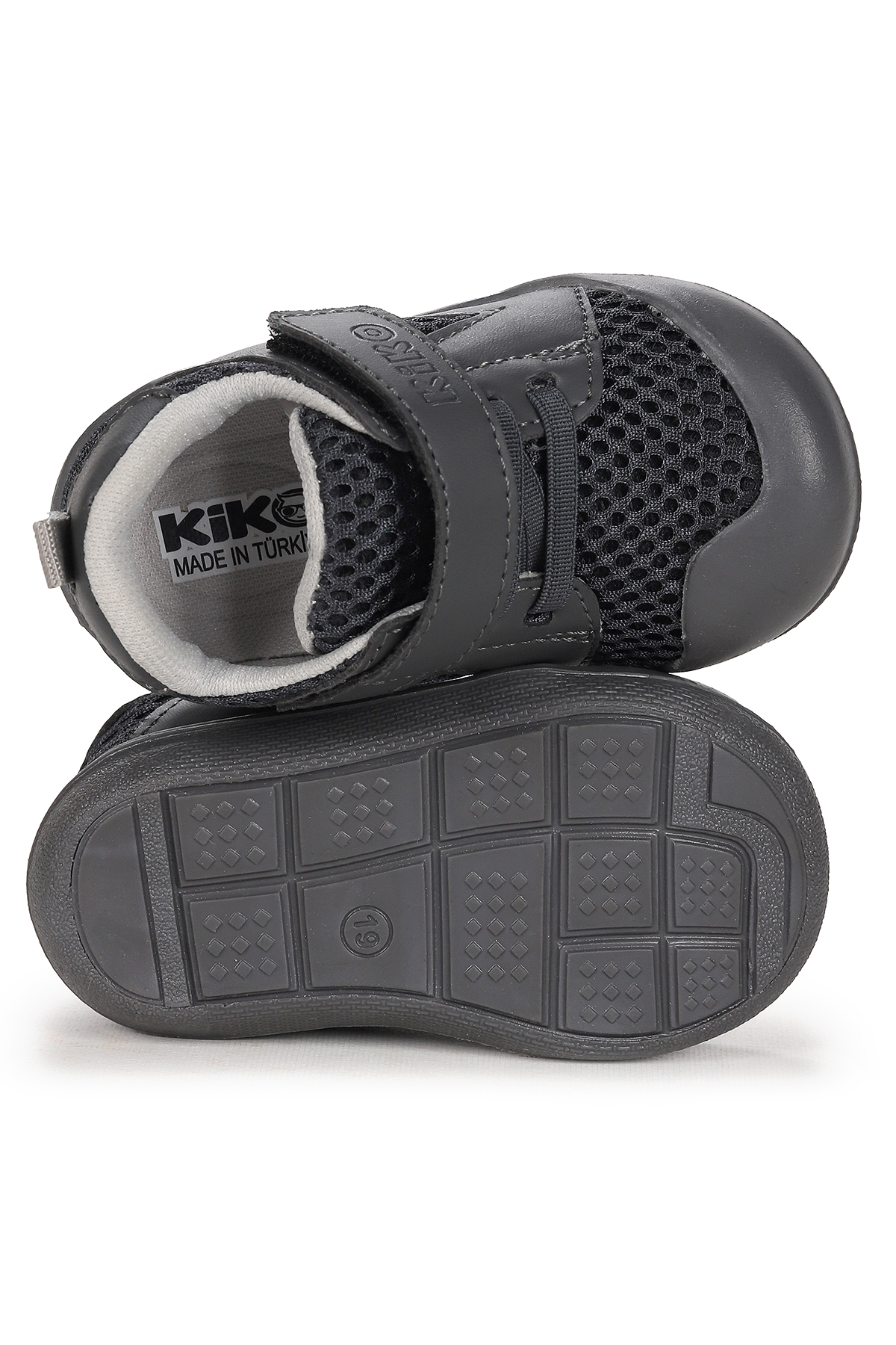 Puppies Cırtlı Kız Bebek İlk Adım Ortopedik Günlük Ayakkabı Füme - Görsel 6