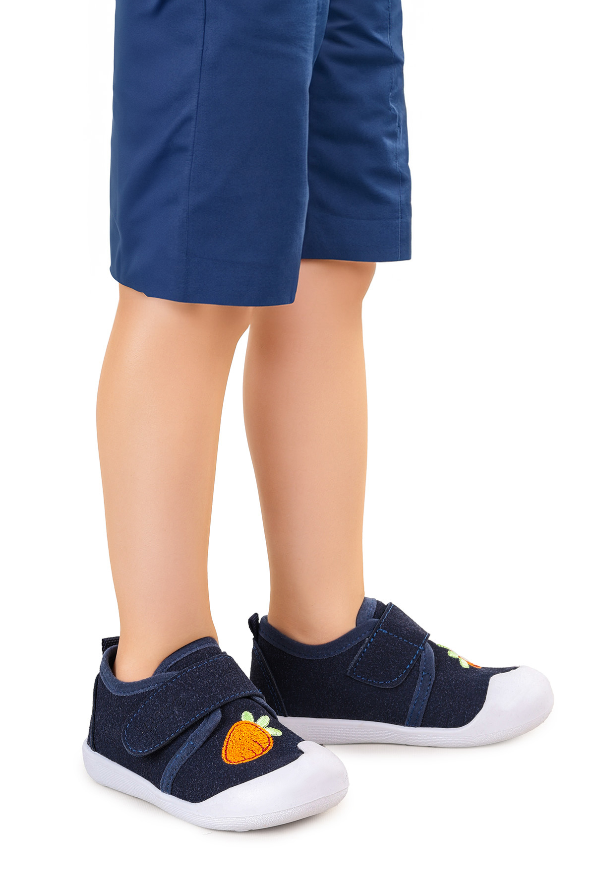 Strawberry Cırtlı Kız Bebek İlk Adım Ortopedik Günlük Ayakkabı Lacivert - Görsel 4