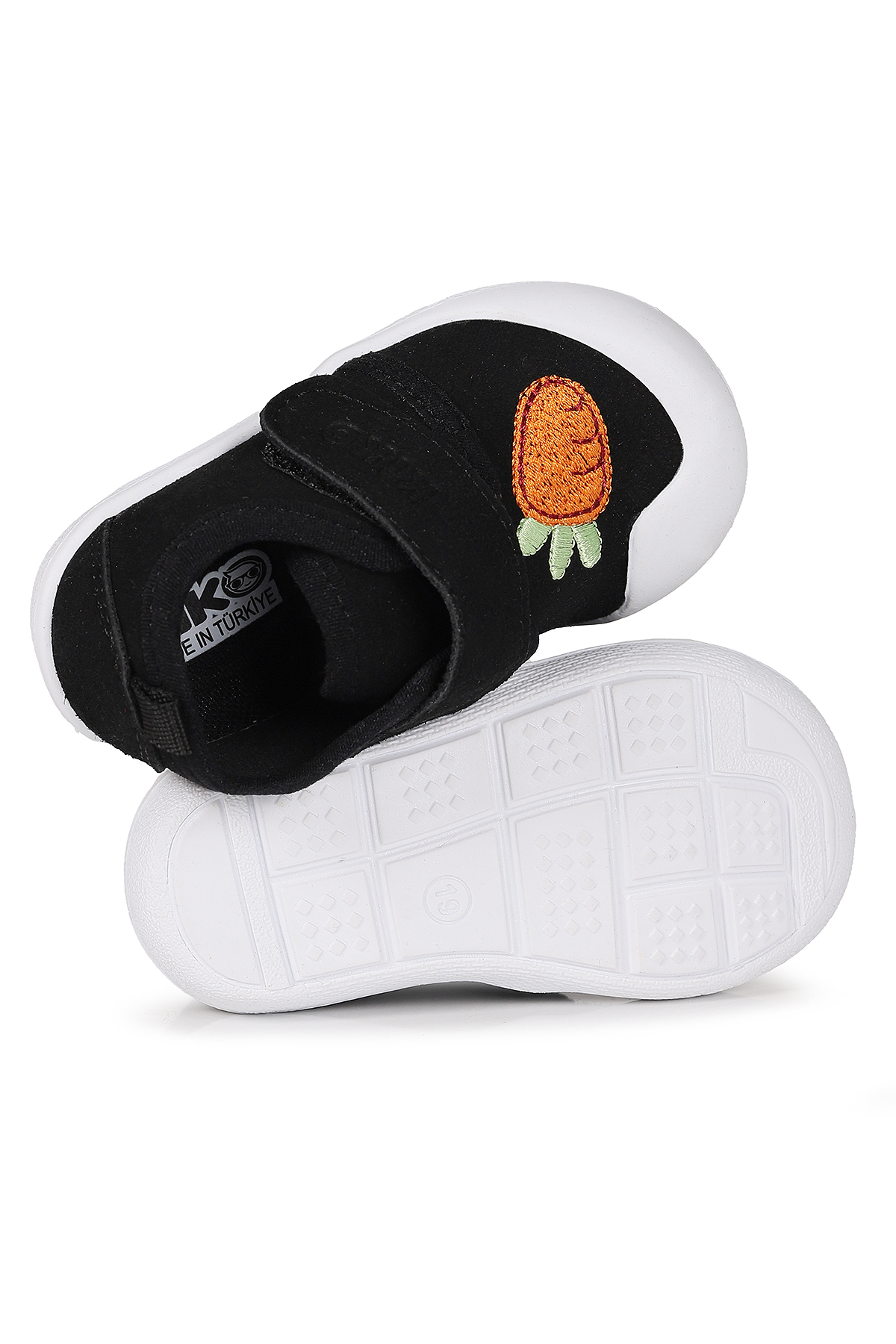 Strawberry Cırtlı Kız Bebek İlk Adım Ortopedik Günlük Ayakkabı Siyah - Görsel 6