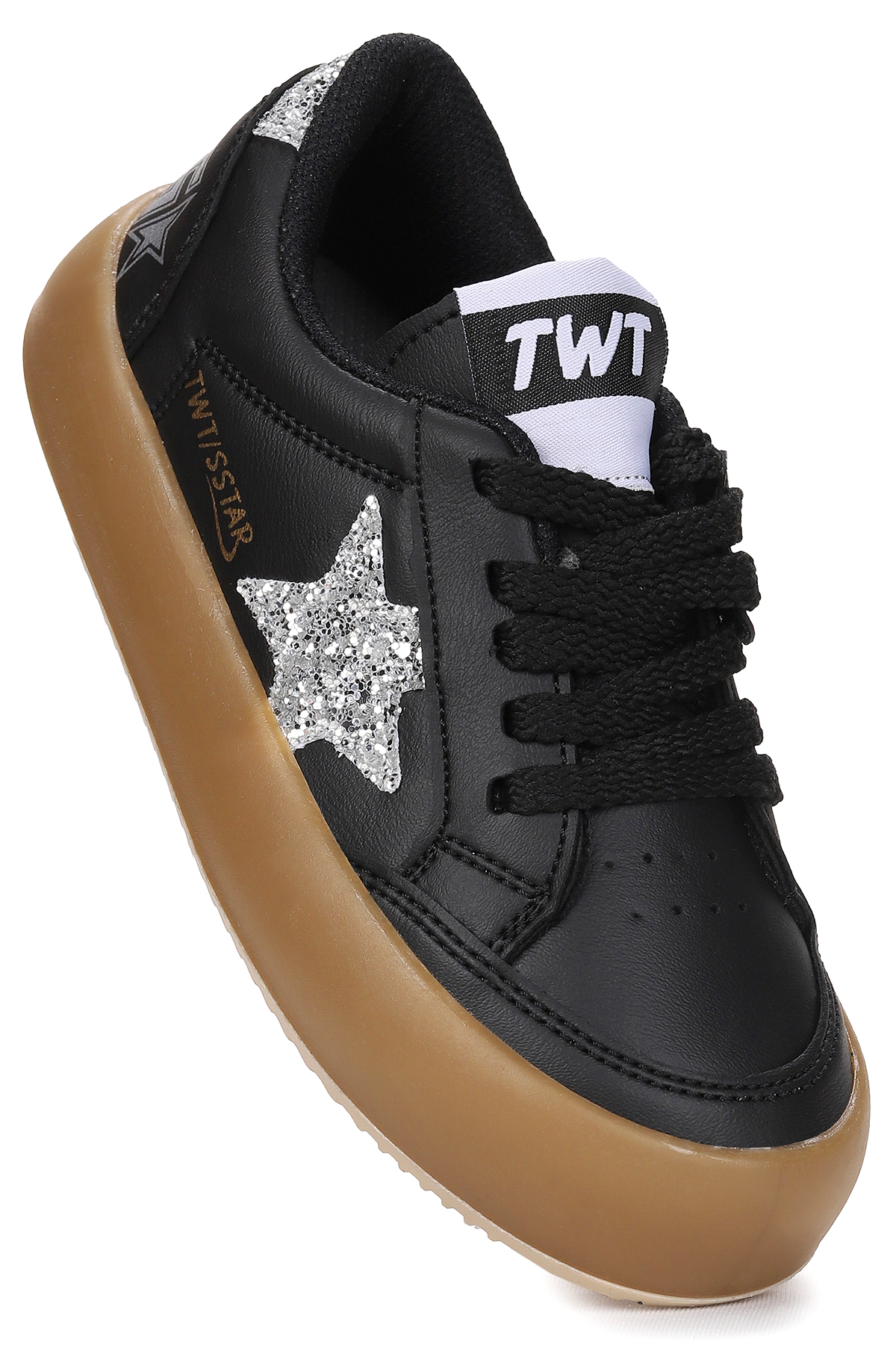 Rida Günlük Bağcıklı Kız Çocuk Spor Ayakkabı Siyah - Gümüş - Görsel 4