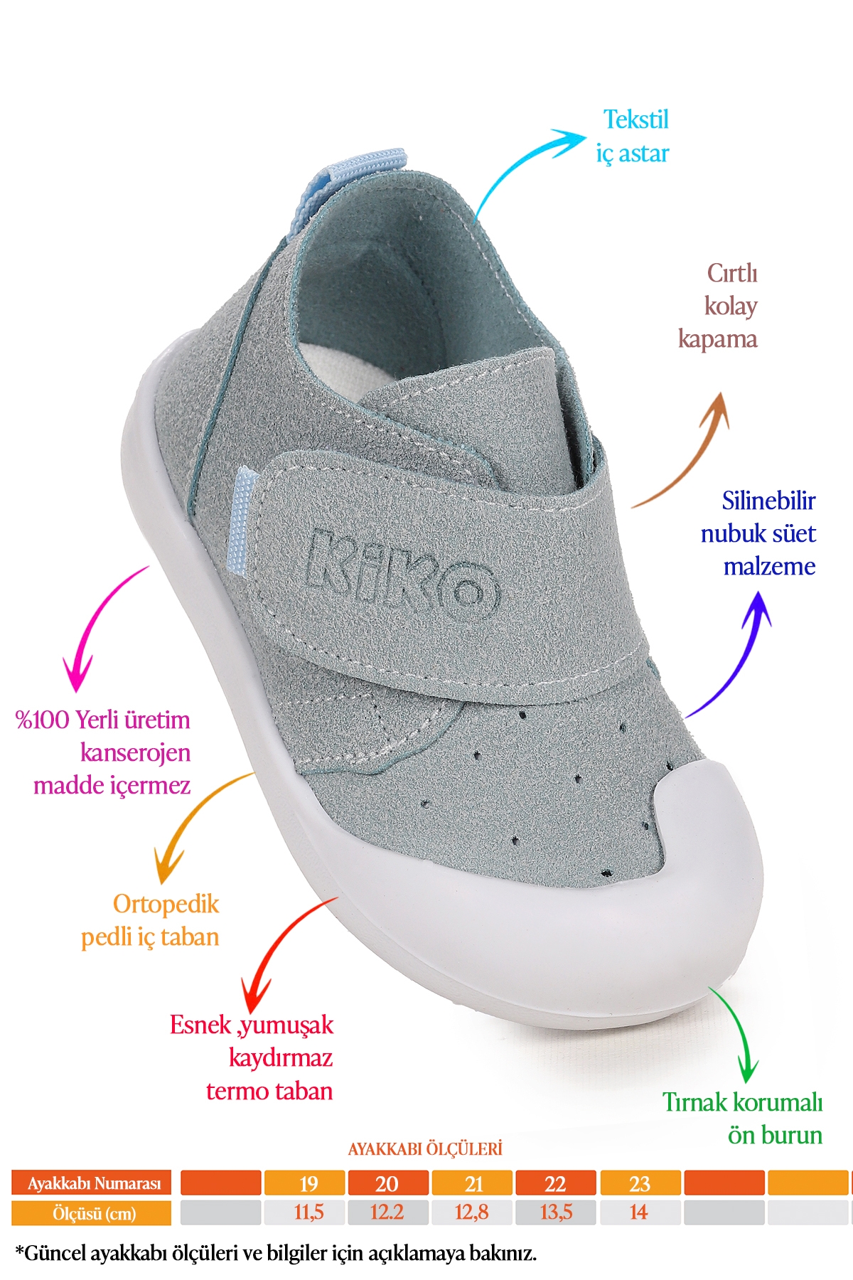 Rosie İlk Adım Cırtlı Kız Bebek Günlük Ayakkabı Bebe Mavi - Görsel 3