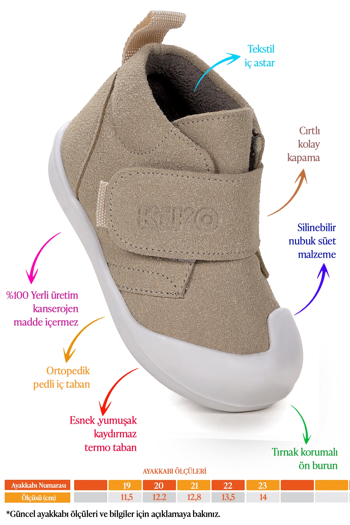 Winnie İlk Adım Cırtlı Kız Bebek Günlük Bot Ayakkabı Kum - Görsel 3