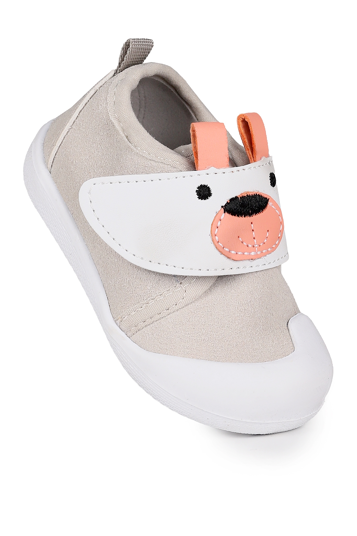 Winni Cırtlı Kız Bebek İlk Adım Ortopedik Günlük Ayakkabı Gri - Görsel 2