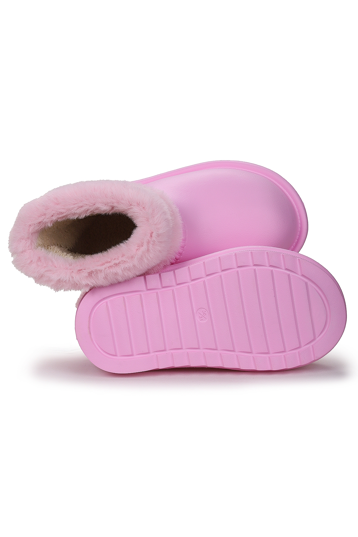 Geta Su Geçirmez İçi Kürklü Kız Çocuk Eva Yağmur Kar Çizme Pembe - Görsel 6