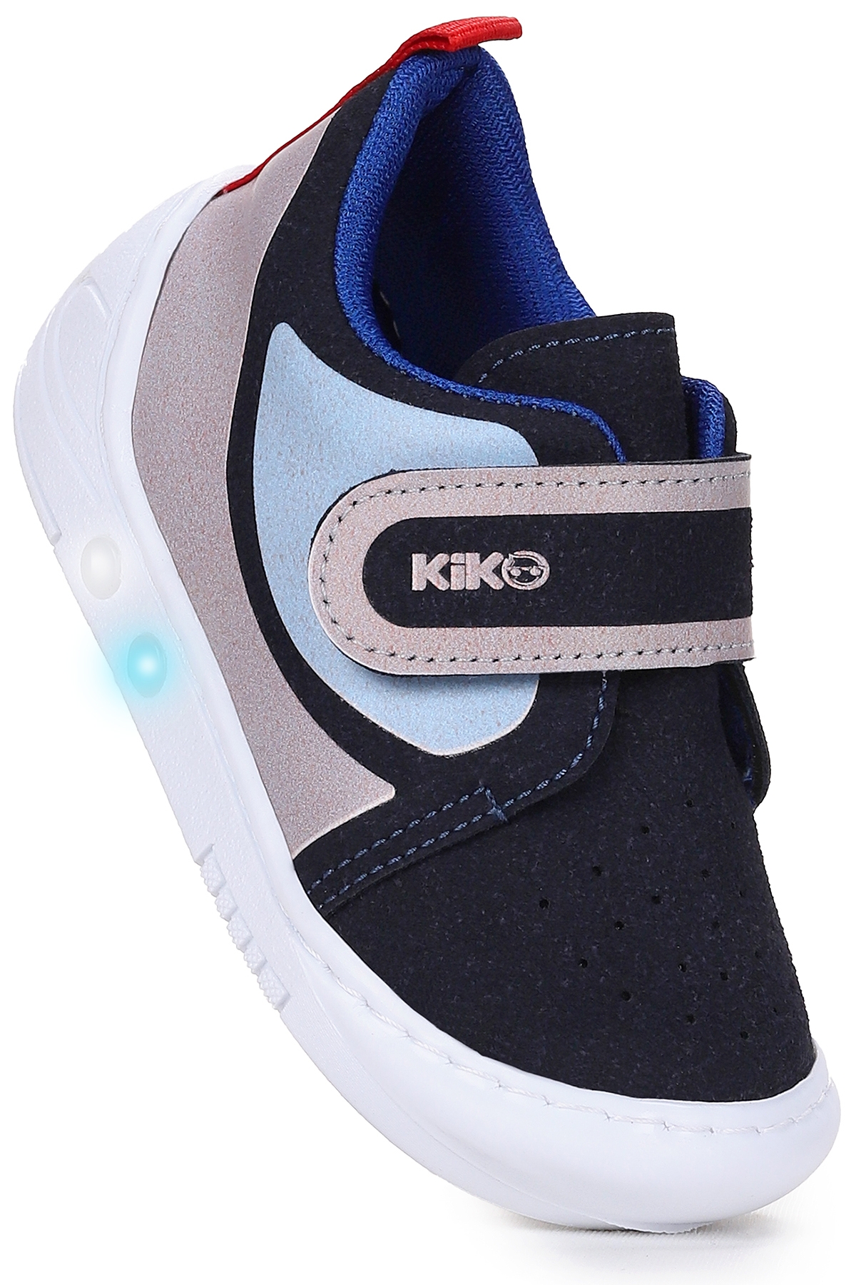 Kugan Cırtlı Işıklı Erkek Bebek Yürüyüş Spor Ayakkabı Lacivert - Mavi - Görsel 4