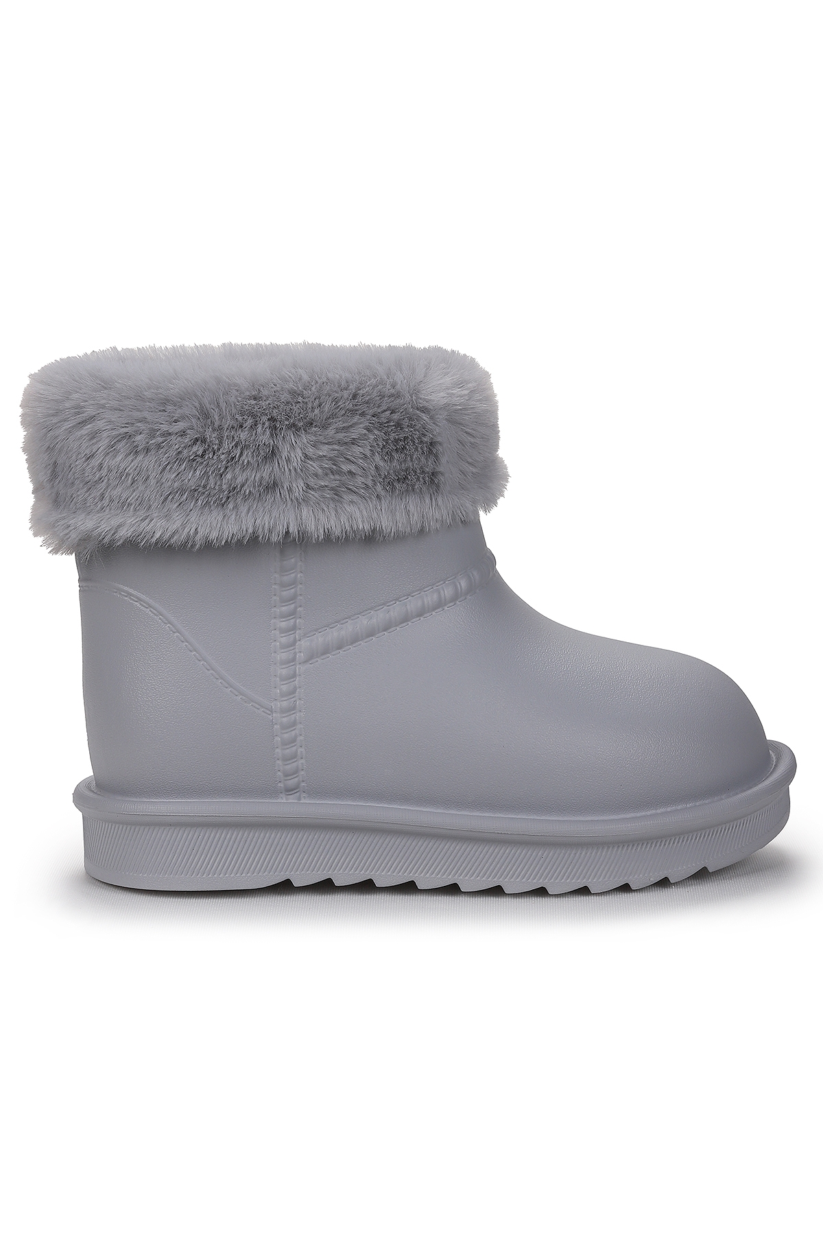 Geta Su Geçirmez İçi Kürklü Kız Çocuk Eva Yağmur Kar Çizme Gri - Görsel 2